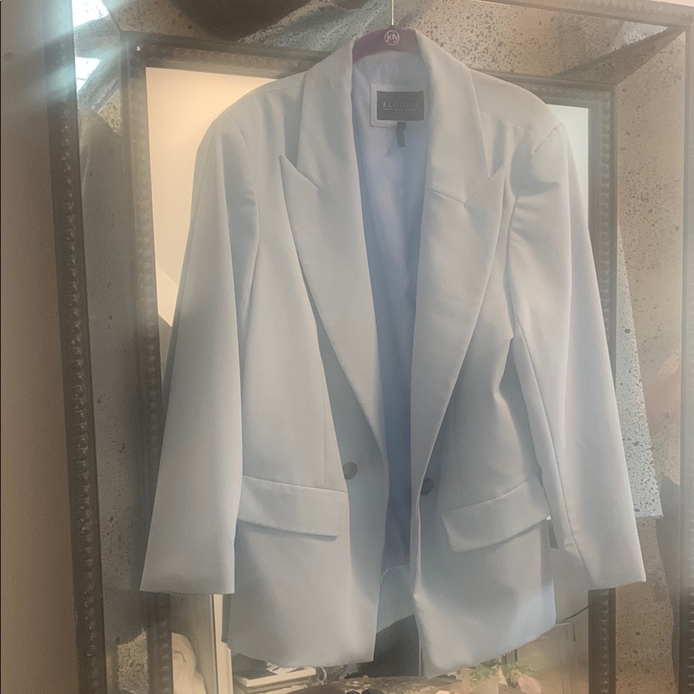 Eloquii Women's Light Blue Blazer